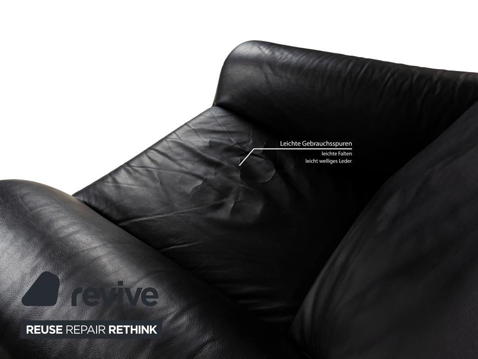 Laauser Atlanta Leder Sessel Schwarz – Bild 4