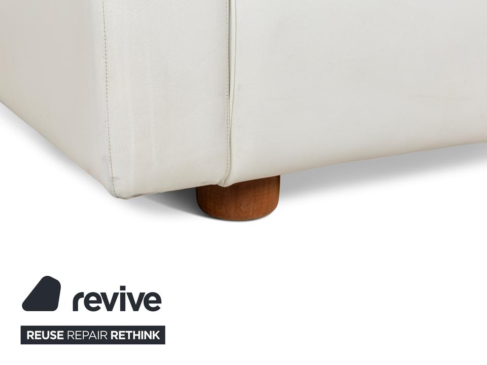 Poltrona Frau Petronio Leder Sofa Garnitur Weiß Sofa Couch – Bild 4