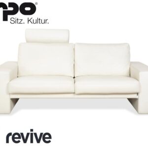 Erpo CL 100 Leder Zweisitzer Weiß Creme Sofa Couch
