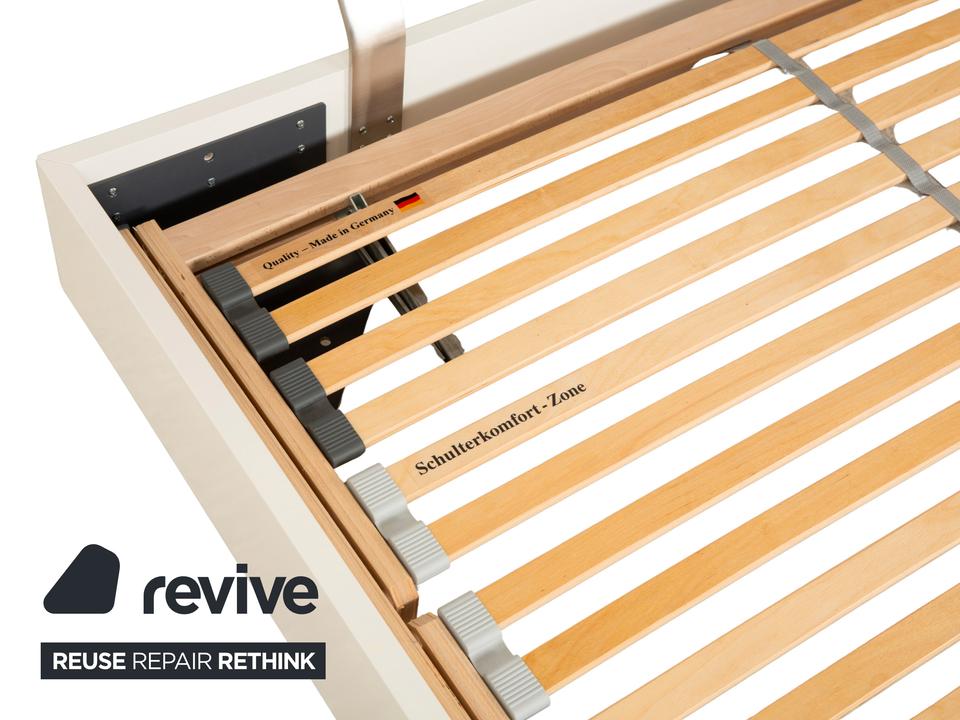 Ligne Roset Holz Bett Weiß Dunkelgrau 140 x 200 cm – Bild 8