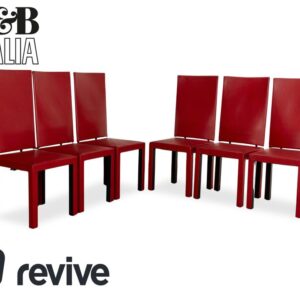 6er Garnitur B&B Italia Arcadia Leder Stuhl Rot Esszimmer Arcalla