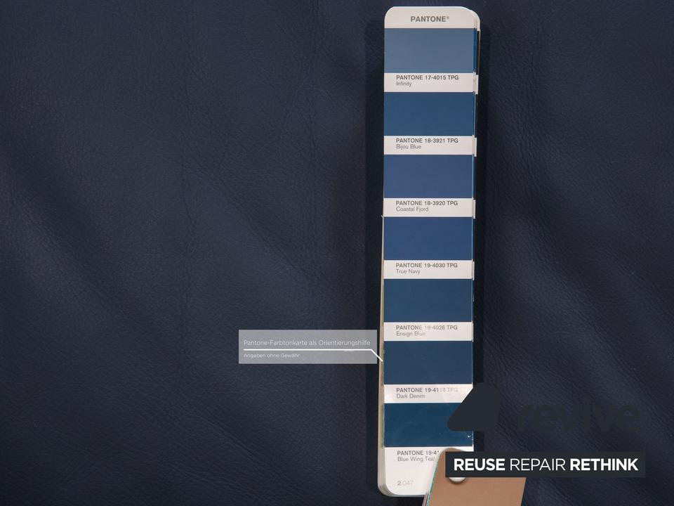 Cassina Fiandra Leder Dreisitzer Blau Sofa Couch – Bild 5