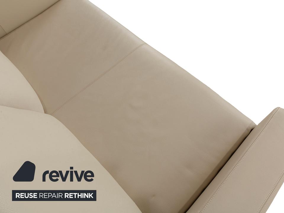 Cor Conseta Leder Zweisitzer Creme Greige Sofa Couch – Bild 5