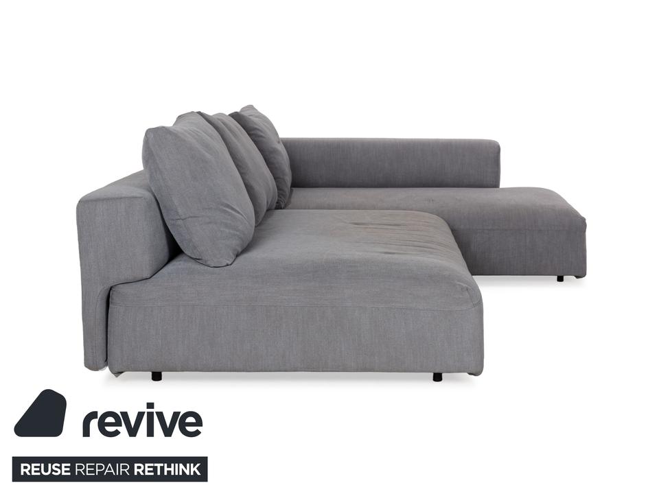 Glow In Stoff Ecksofa Grau Récamière rechts Sofa Couch – Bild 10