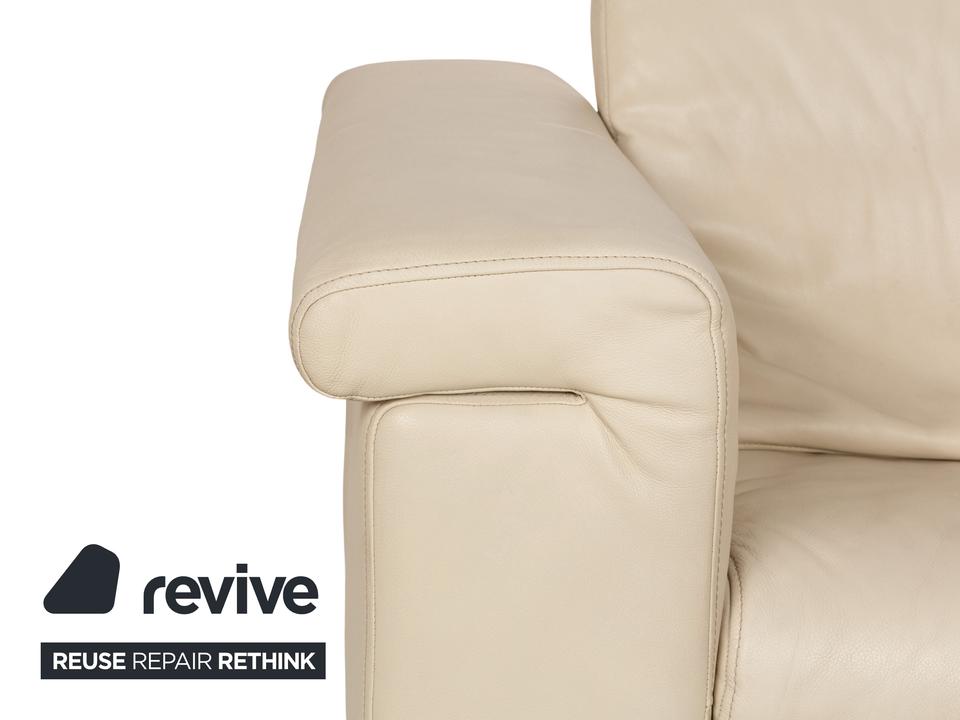 Rolf Benz 6800 Leder Zweisitzer Creme Sofa Couch – Bild 3