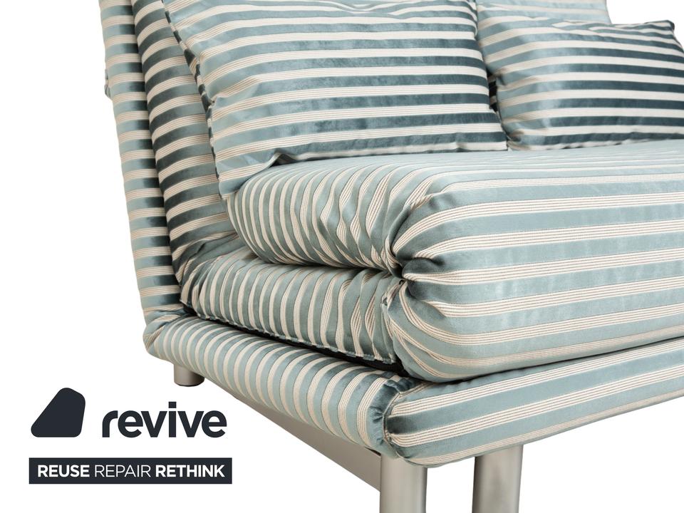 Ligne Roset Multy Zweisitzer Stoff Grün Silber gestreift ✨ – Bild 8