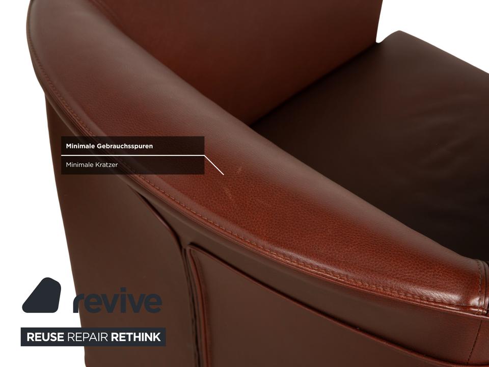 Wittmann Aura XL Leder 2x Sessel Braun Rot – Bild 12