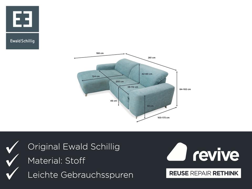 Ewald Schillig Hope Stoff Ecksofa Blau Grün elektrische Funktion – Bild 2