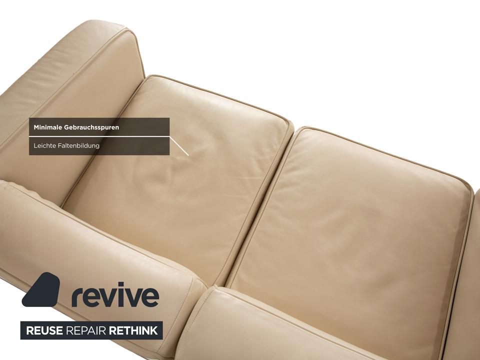 Cassina Le Corbusier LC 2 Leder Zweisitzer Creme Eierschale Weiß – Bild 7