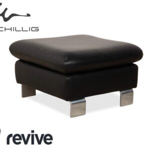 Willi Schillig Taboo Leder Hocker Schwarz