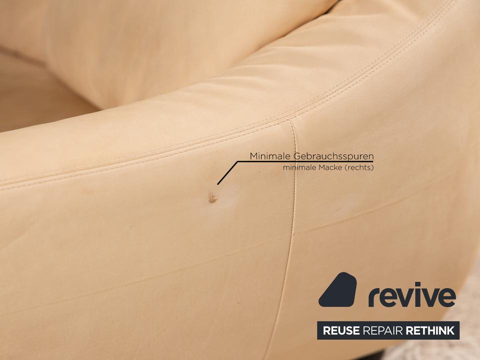 Koinor Leder Dreisitzer Creme Sofa Couch – Bild 5