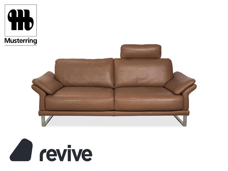 Musterring Leder Dreisitzer Braun Taupe Sofa Couch manuelle