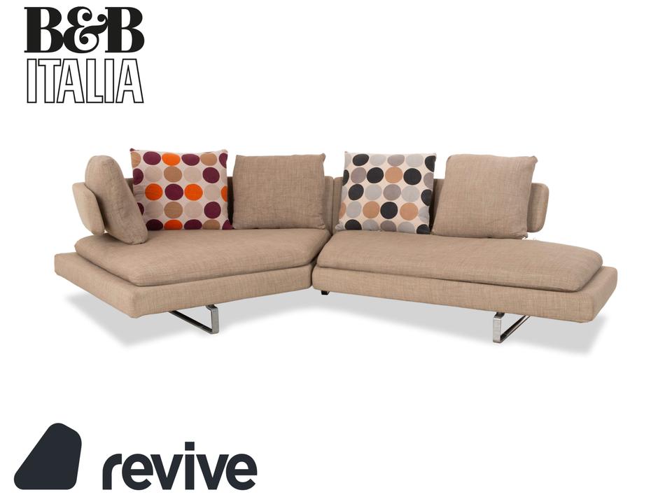 B&B Italia Arne Stoff Ecksofa Grau Beige Braun Taupe Sofa Couch