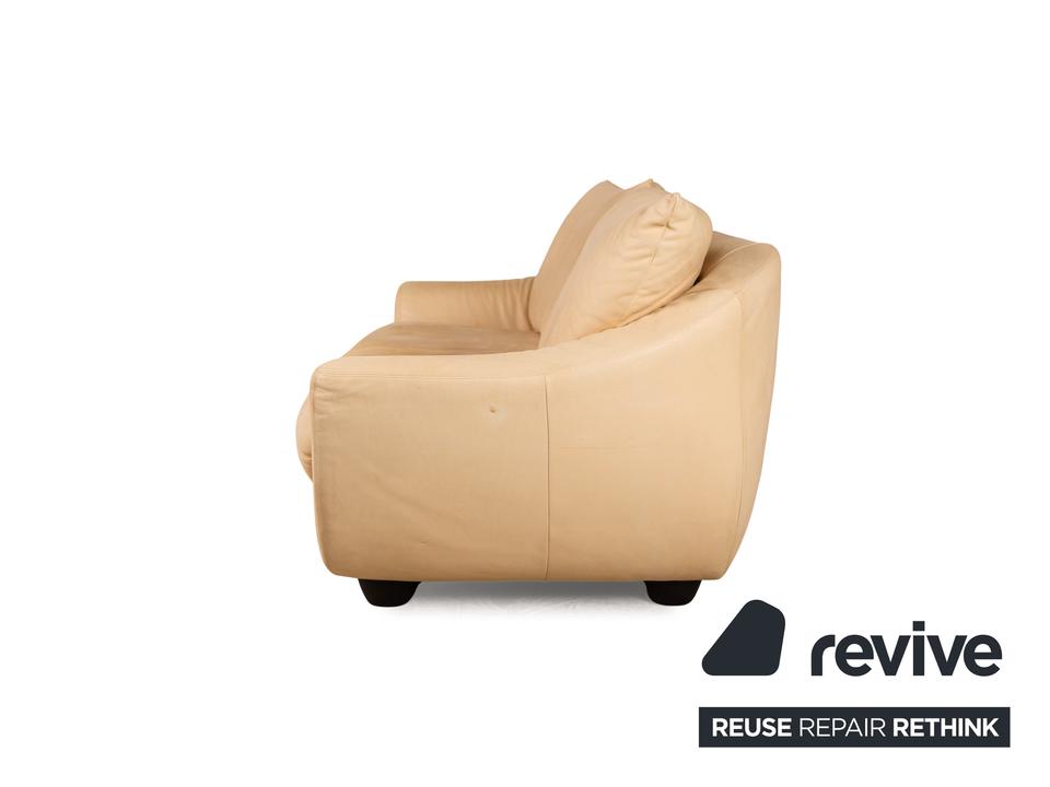 Koinor Leder Dreisitzer Creme Sofa Couch – Bild 11