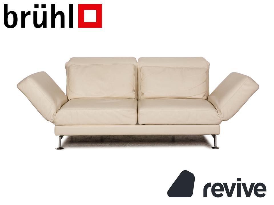 Brühl Moule (medium) Leder Sofa Creme Zweisitzer Relaxfunktion ✨