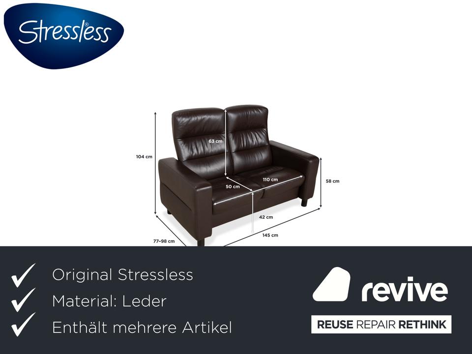 Stressless Wave Leder Dreisitzer Braun Espresso manuelle – Bild 2