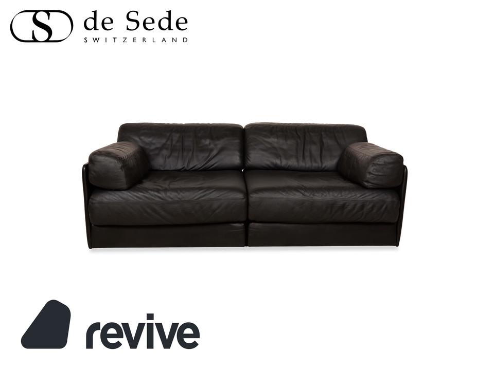 de Sede DS-76 Leder Zweisitzer Schwarz Sofa Couch manuelle ✨