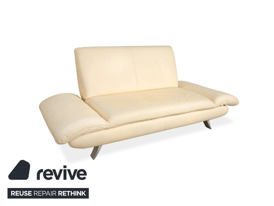 Koinor Rossini Leder Sofa Creme Zweisitzer Couch Funktion – Bild 4