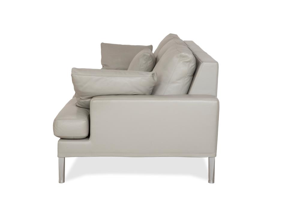 FSM Clarus Leder Dreisitzer Grau Kiesel Sofa Couch manuelle – Bild 12