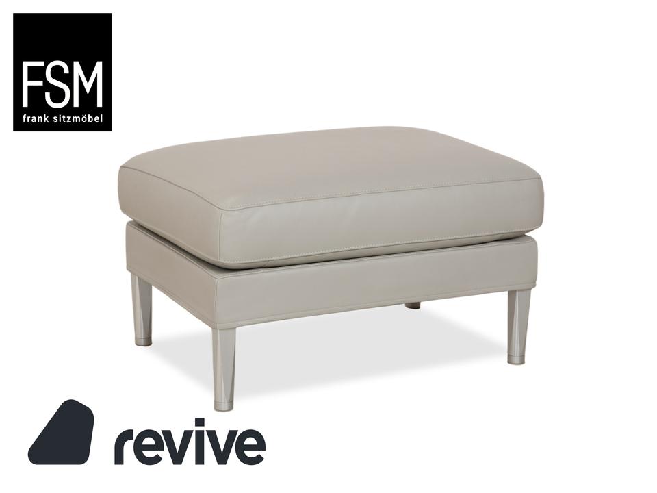 FSM Clarus Leder Hocker Grau Kiesel