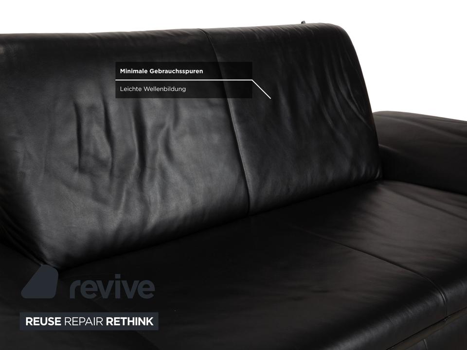 Koinor Rossini Zweisitzer Leder Sofa Schwarz manuelle Funktion – Bild 7