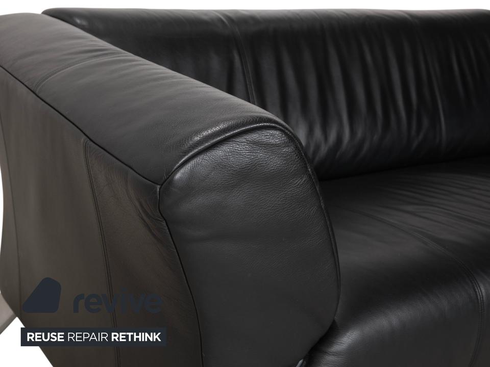 Rolf Benz 322 Leder Zweisitzer Schwarz Sofa Couch – Bild 6