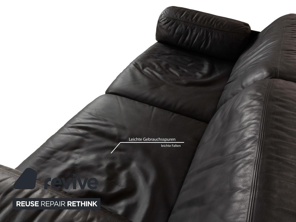 de Sede DS-76 Leder Zweisitzer Schwarz Sofa Couch manuelle ✨ – Bild 9