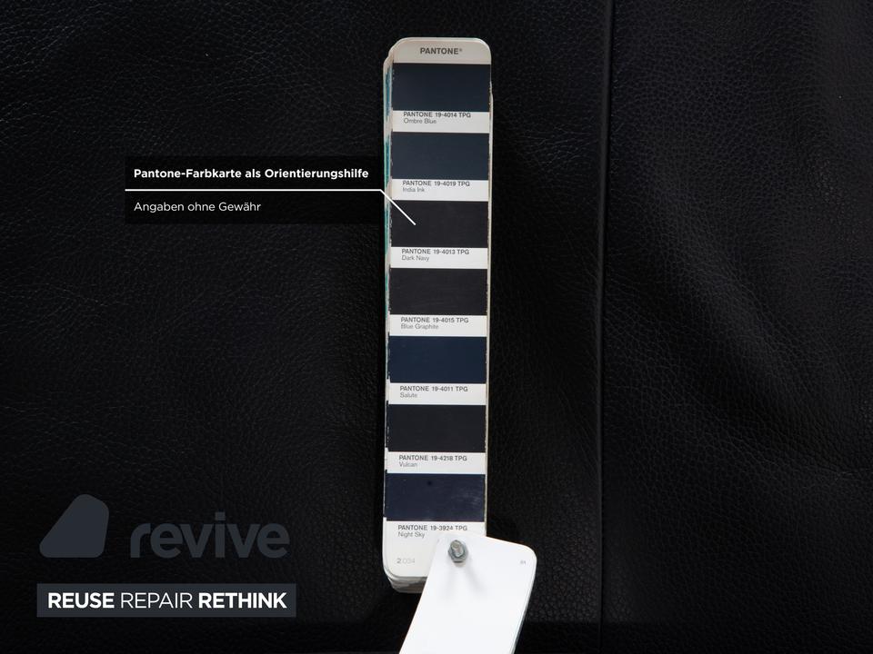 Rolf Benz 510 Leder Dreisitzer Dunkelblau manuelle Funktion Sofa – Bild 8