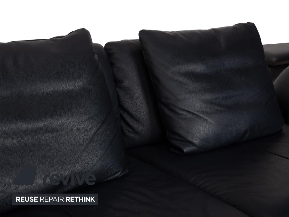 Rolf Benz 510 Leder Dreisitzer Dunkelblau manuelle Funktion Sofa – Bild 7