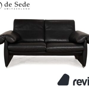 de Sede DS 10 Leder Zweisitzer Schwarz Sofa Couch