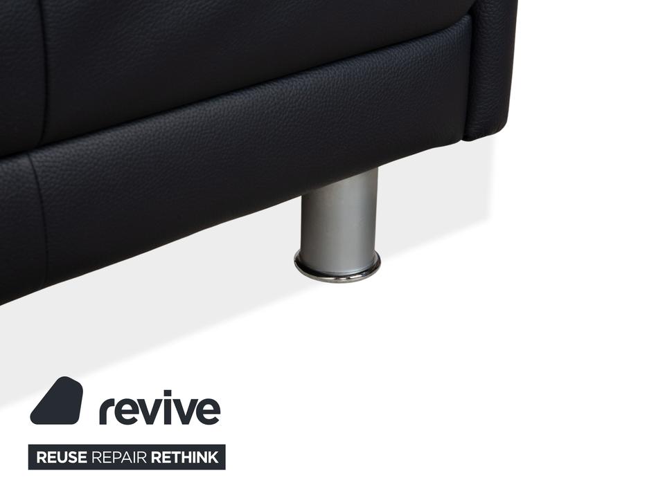 Rolf Benz 510 Leder Dreisitzer Dunkelblau manuelle Funktion Sofa – Bild 6