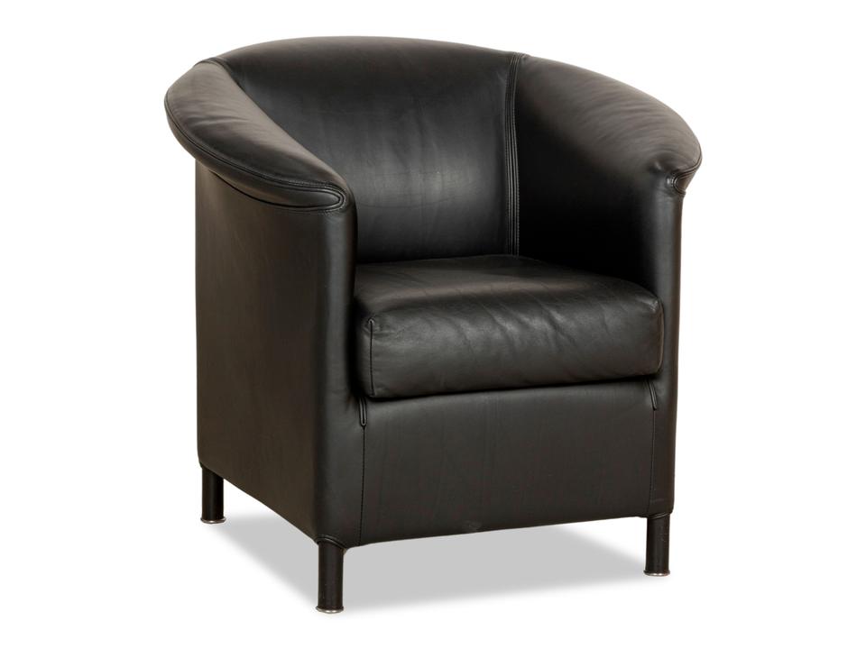 Wittmann Aura Leder Sessel Schwarz