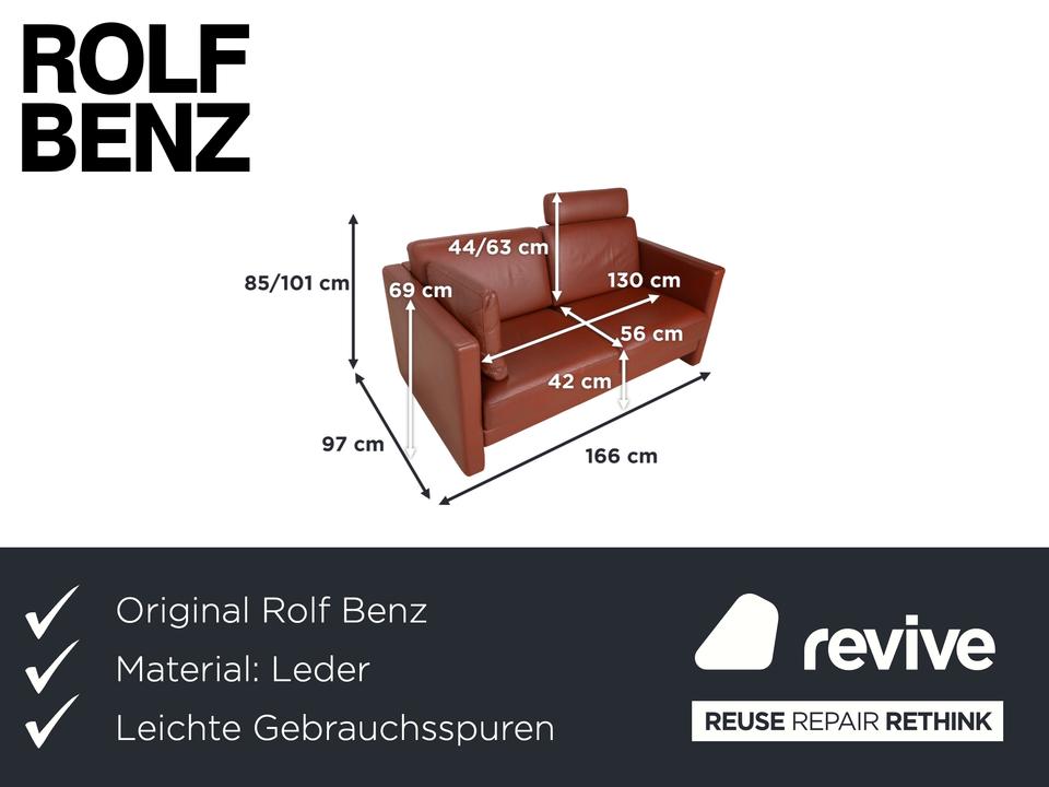 Rolf Benz Ego Leder Zweisitzer Braun Sofa Couch – Bild 2