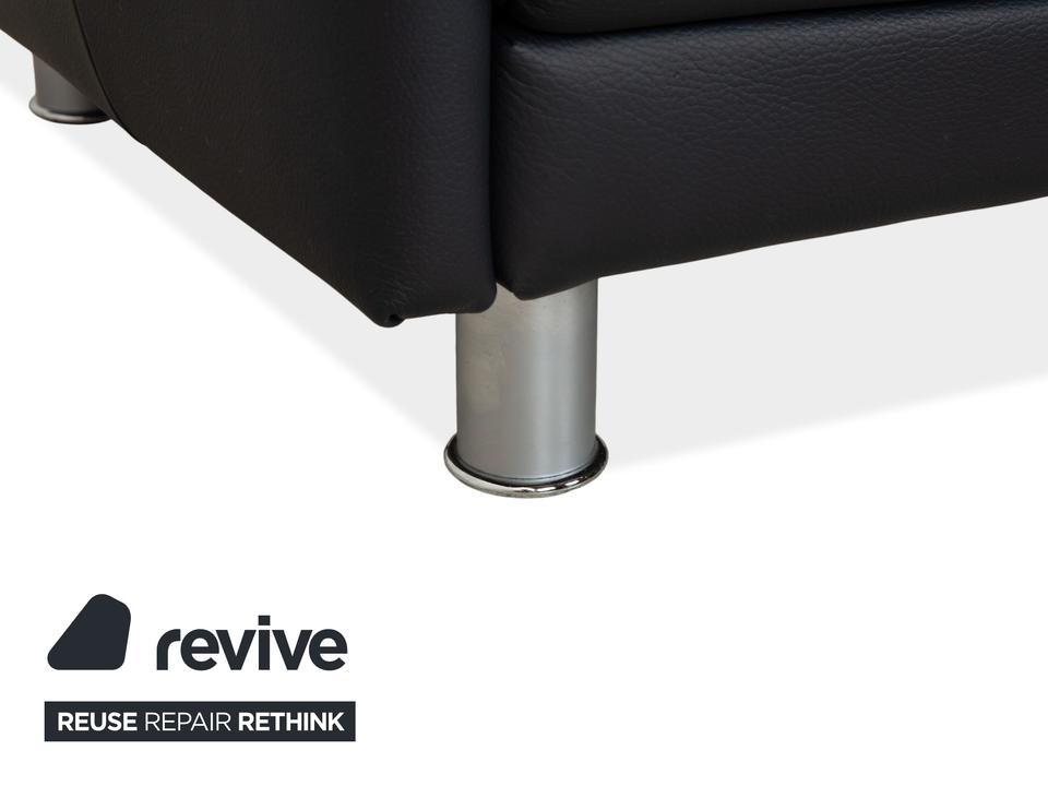 Rolf Benz 510 Leder Dreisitzer Dunkelblau manuelle Funktion Sofa – Bild 9