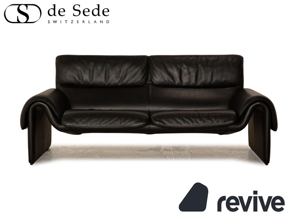 de Sede DS-2011 Leder Zweisitzer Schwarz Sofa Couch ✨