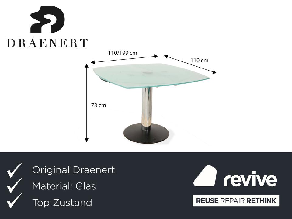 Draenert Titan 3 Glas Esstisch Schwarz Ausziehfunktion – Bild 2