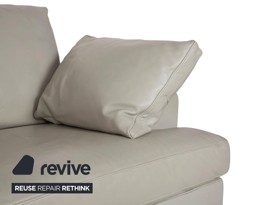 FSM Clarus Leder Dreisitzer Grau Kiesel Sofa Couch manuelle – Bild 8