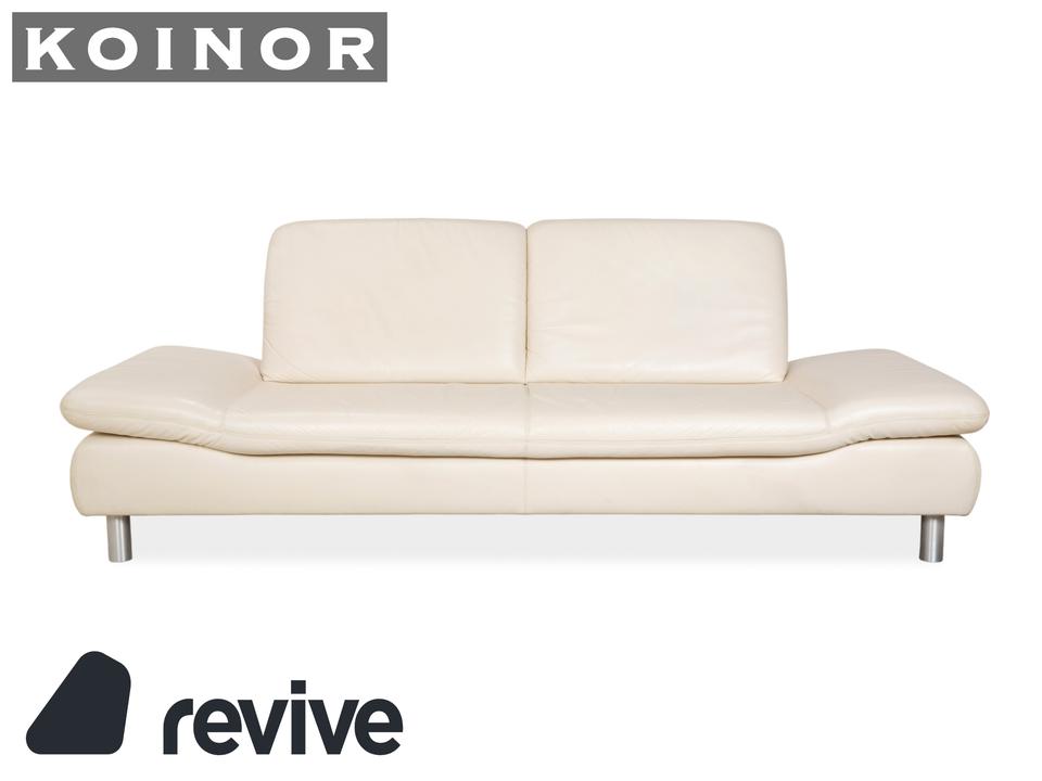 Koinor Rivoli Leder Dreisitzer Creme manuelle Funktion Sofa Couch