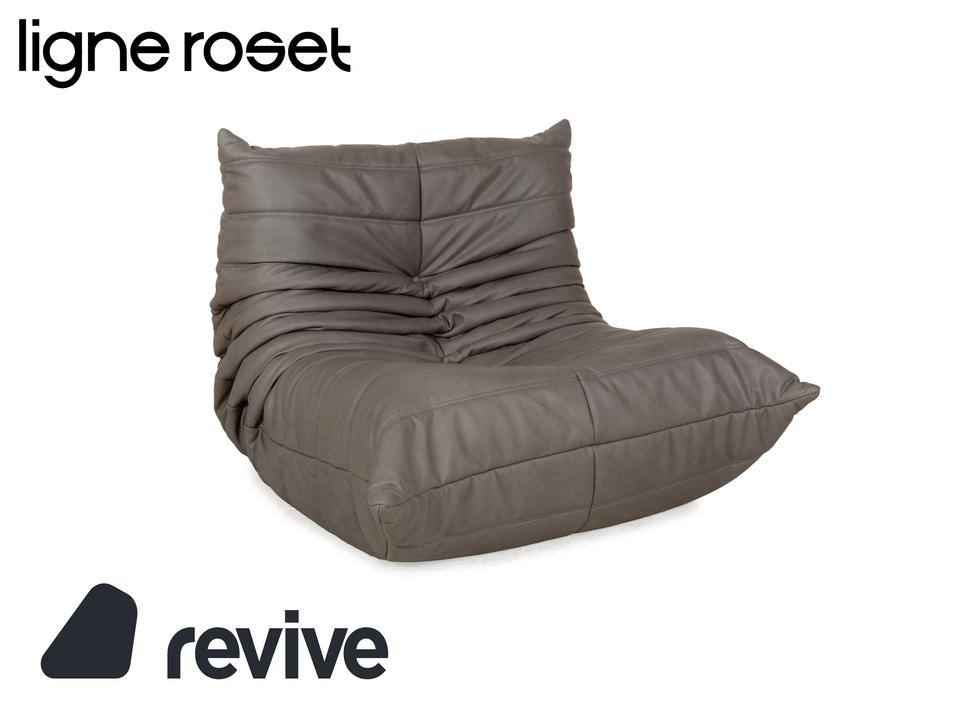 Ligne Roset Togo Textilleder Vegan Sessel Grau Neubezug ✨