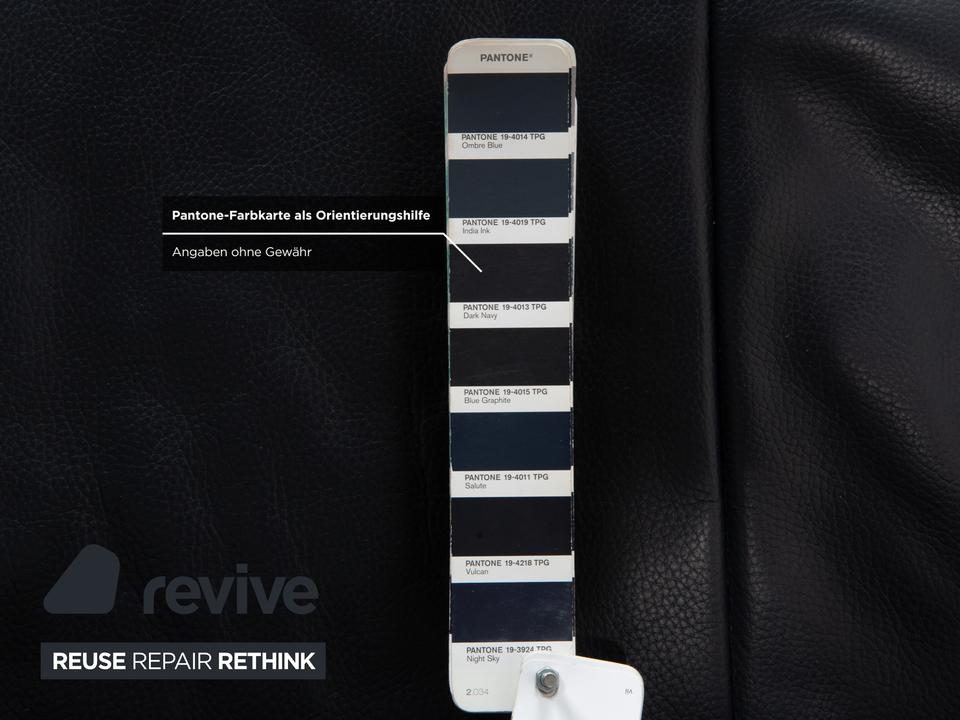 Rolf Benz 510 Leder Dreisitzer Dunkelblau manuelle Funktion Sofa – Bild 11