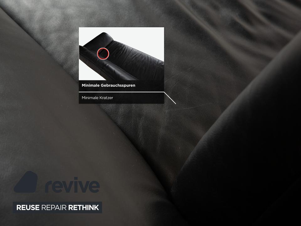 Koinor Rossini Dreisitzer Leder Sofa Dunkelblau manuelle – Bild 10