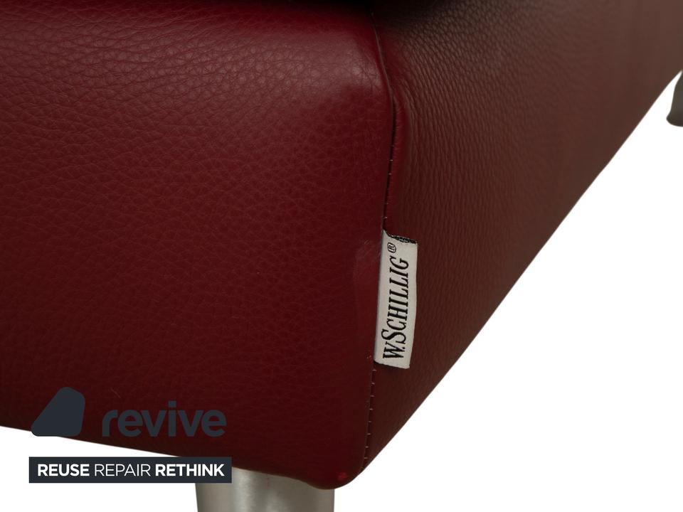Willi Schillig Loop Leder Hocker Rot Weinrot – Bild 6