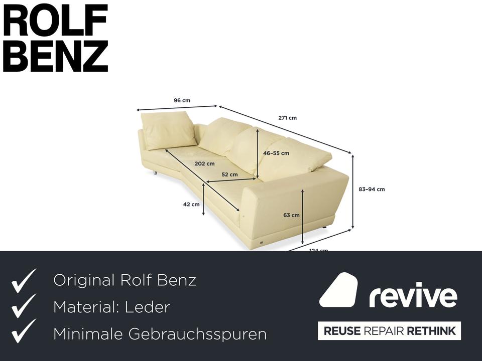 Rolf Benz 3000 Leder Viersitzer Pistazie Grün Sofa Couch – Bild 2