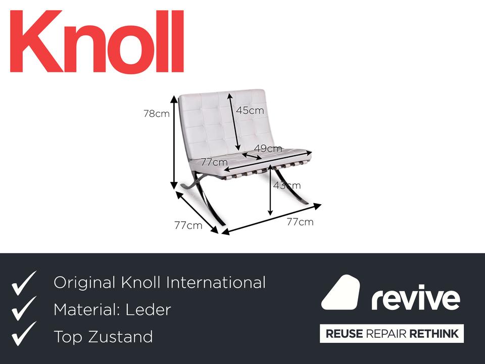 Knoll International Barcelona Chair Leder Sessel Weiß Bauhaus ✨ – Bild 2