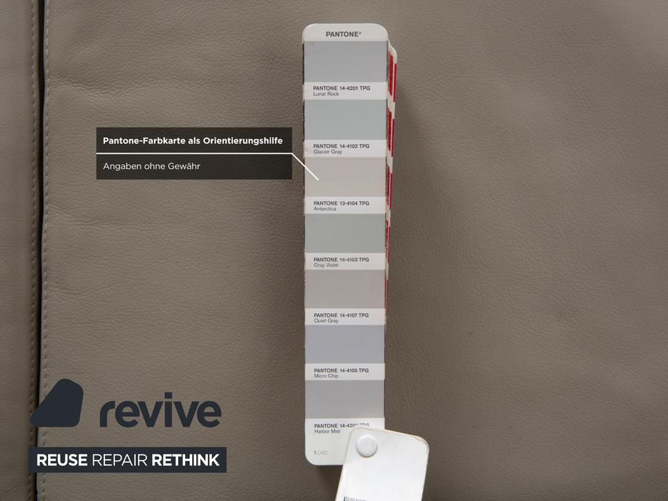 FSM Clarus Leder Dreisitzer Grau Kiesel Sofa Couch manuelle – Bild 9