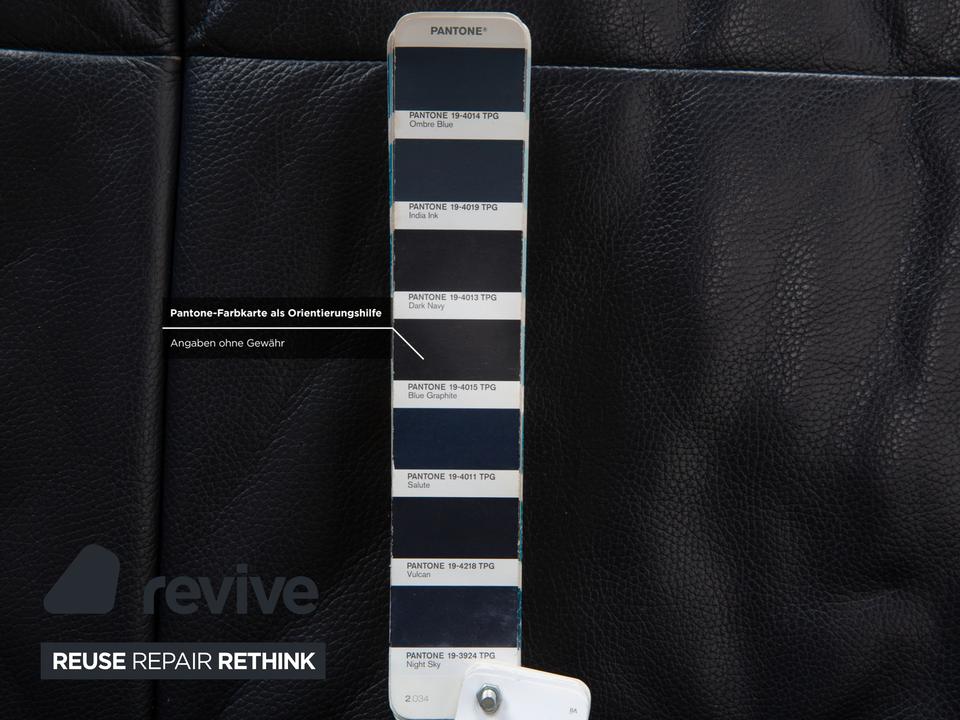 Rolf Benz BMP 418 Leder Zweisitzer Dunkelblau Sofa Coch – Bild 6