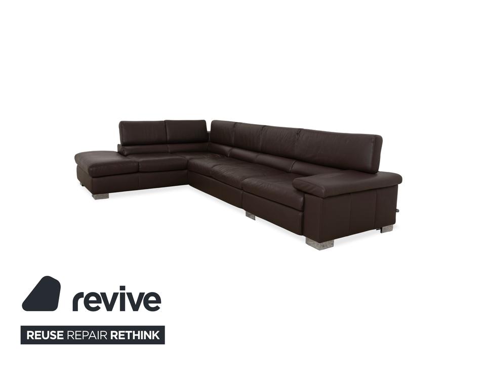 Ewald Schillig Courage Leder Ecksofa Braun Recamiere Links Sofa – Bild 5