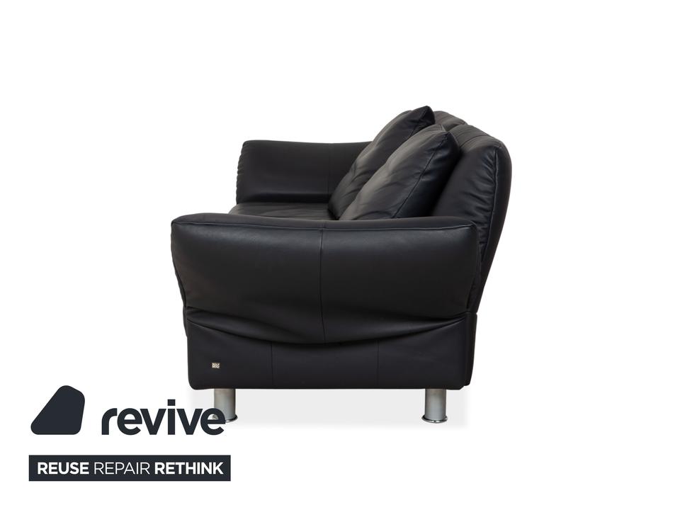 Rolf Benz 510 Leder Dreisitzer Dunkelblau manuelle Funktion Sofa – Bild 15