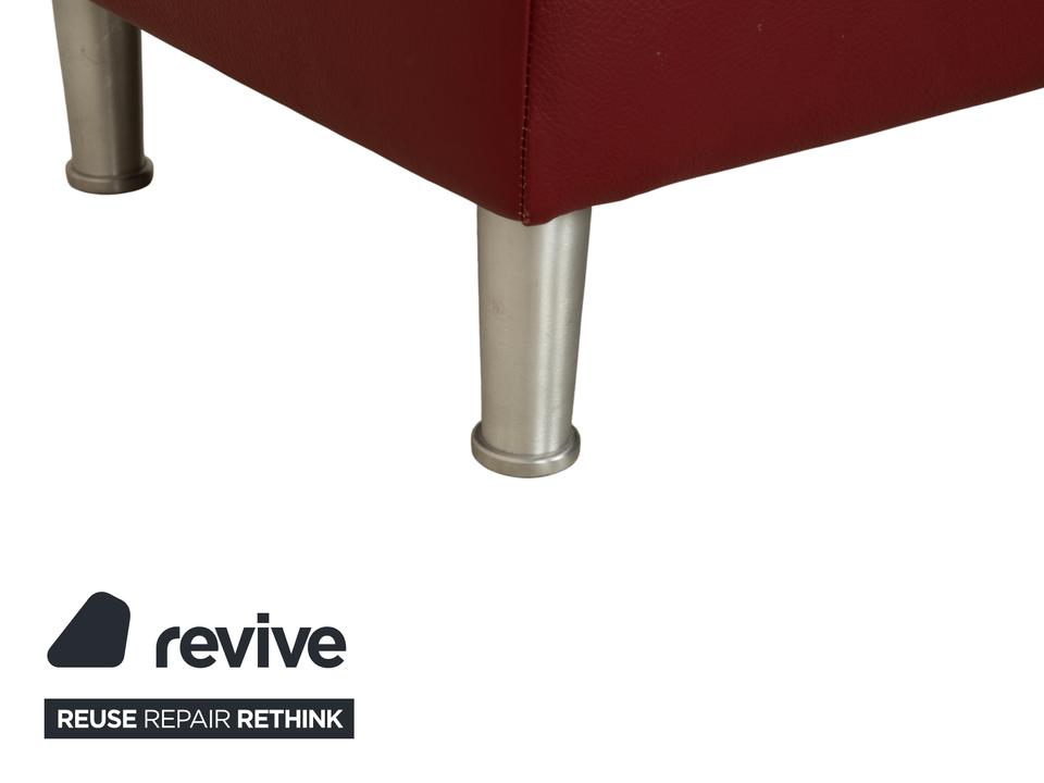 Willi Schillig Loop Leder Hocker Rot Weinrot – Bild 3