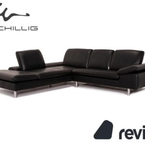 Willi Schillig Loop Leder Ecksofa Schwarz Funktion Couch #14834 ✨